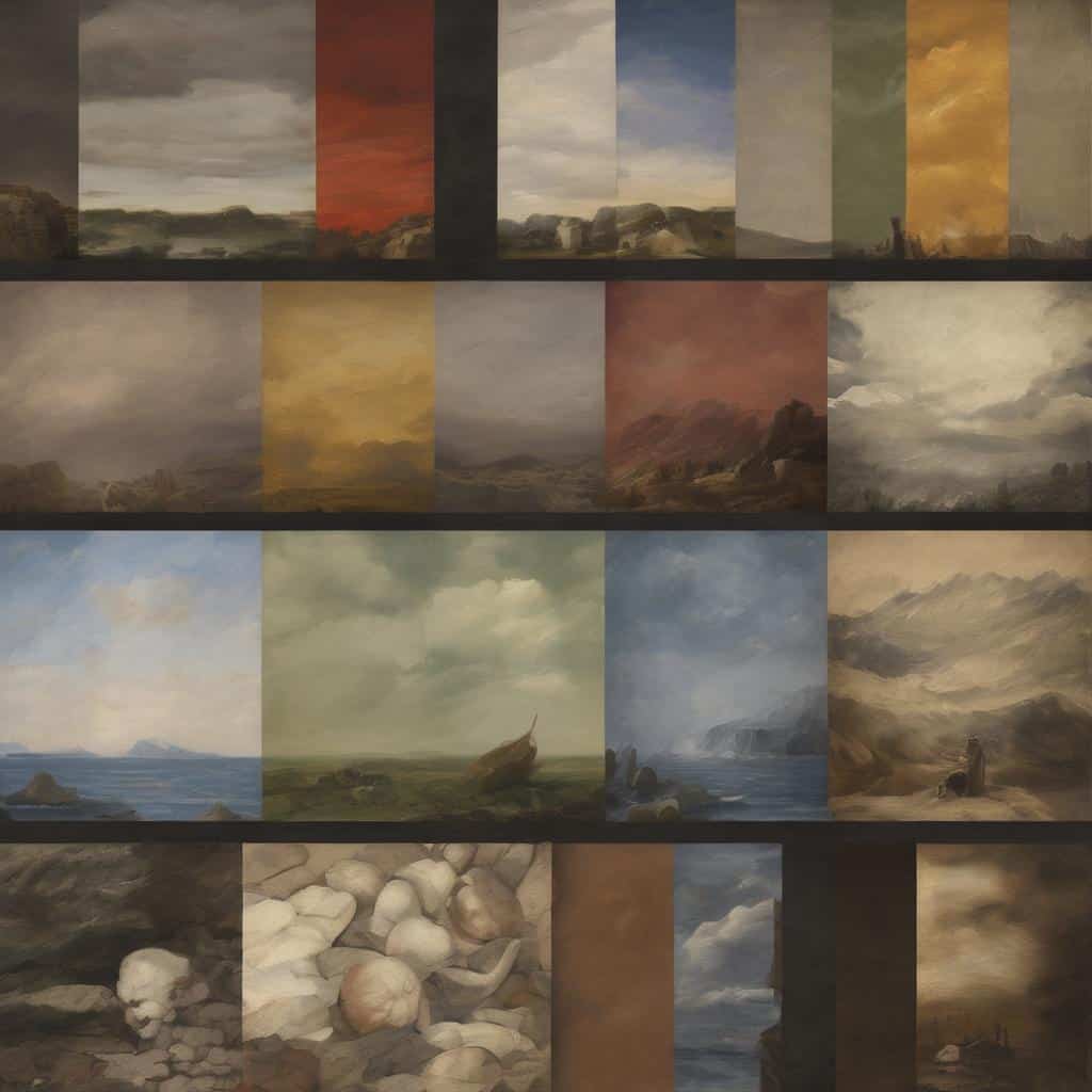 Αρχείο τυχαίων τοπιογραφιών σε στυλ ρομαντισμού και επαναστάσεων στην τέχνη.